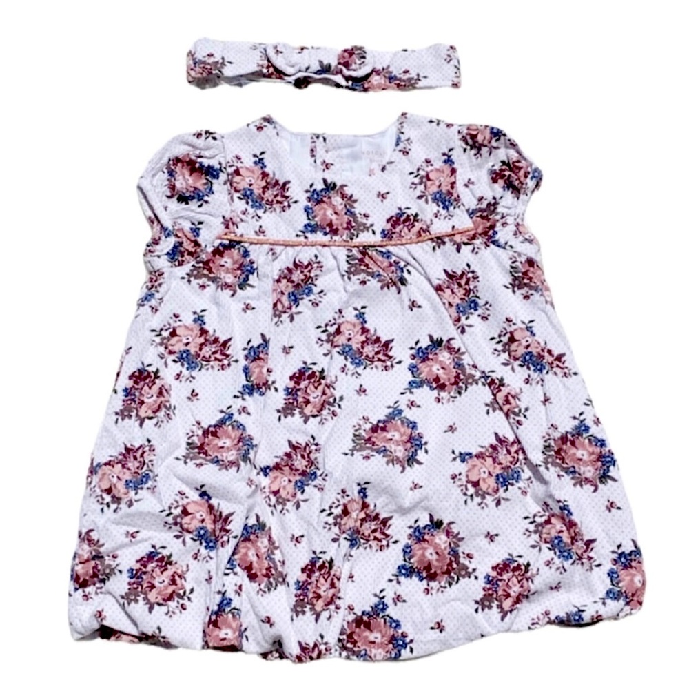 Nataly's Paris beautiful vintage floral dress & headband Size 6 months